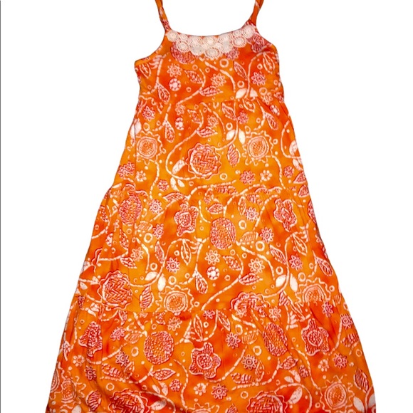MUDD SIZE 5 GIRLS ORANGE MAXI DRESS - Picture 1 of 6